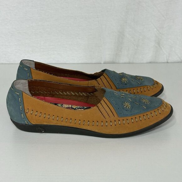 Hush Puppies Comfort Zone Leather Slip-On Loafers Women Shoes 8B Floral - Picture 1 of 8